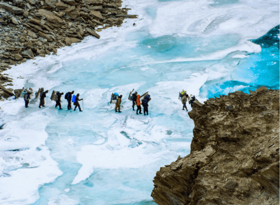 The famous Chadar Trek route