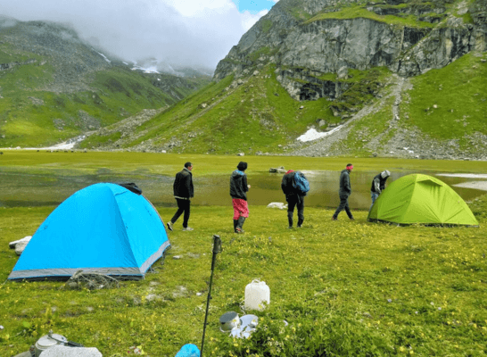 As trekkers explore the lush Himalayan landscape